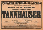 Wagner, Richard - Plakat für die Premiere der Oper Tannhäuser von Richard Wagner in Opéra de Paris