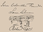 Wagner, Richard - Das musikalische Zitat gewidmet der Opernsängerin Lilli Lehmann (1848-1929)