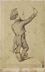 Unbekannter Künstler - Richard Wagner als Dirigent. Karikatur