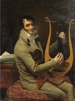 Romany (Romanée), Adèle - Porträt von Jean-Dominique Fabry Garat, die Lyra spielend
