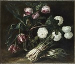 Fyt, Jan (Johannes) - Vase von Blumen und zwei Bündel Spargel