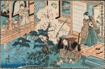 Kunisada II. (Kunimasa III, Toyokuni IV), Utagawa - Die Geschichte der 47 Ronin. Kakogawa Honzo und Momonoi Wakasanosuke