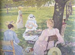 Rysselberghe, Théo van - Im Juli, Familie im Obstgarten