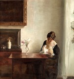 Holsøe, Carl - Interieur mit Mutter und Kind