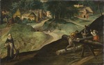 Mostaert, Gillis - Landschaft mit Männer sägenden Holz