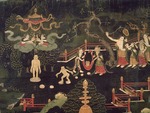 Unbekannter Künstler - Szene aus dem Leben des Buddha, seine Geburt und seinen ersten sieben Schritte