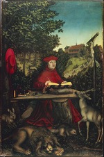 Cranach, Lucas, der Ältere - Kardinal Albrecht von Brandenburg (1490-1545) als Hieronymus