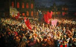 Unbekannter Künstler - Lenins Ankunft am Finnischen Bahnhof in Petrograd am 16. April 1917