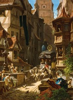 Spitzweg, Carl - Ankunft der Postkutsche