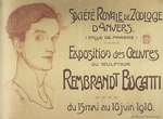 Bugatti, Rembrandt - Selbstporträt. Plakat der Rembrandt Bugattis Ausstellung in Antwerpen