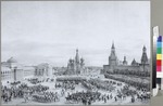 Adam, Jean-Victor Vincent - Roter Platz in Moskau. Ankündigung der Krönung (Feierlichkeiten anlässlich der Krönung des Kaisers Nikolaus I.)