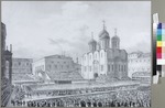 Adam, Jean-Victor Vincent - Domplatz, Kreml, die zeremonielle Prozession bei der Krönung (Feierlichkeiten anlässlich der Krönung des Kaisers Nikolaus I.)