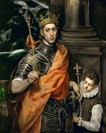 El Greco, Dominico - Der Heilige Ludwig IX. von Frankreich mit Page
