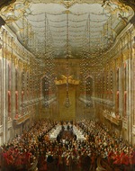 Mijtens (Meytens), Martin van, der Jüngere - Hoftafel im Redoutensaal anlässlich der Hochzeit von Joseph II. mit Isabella von Bourbon-Parma im Jahre 1760