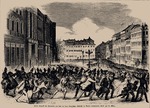 Unbekannter Künstler - Erster Angriff der Kavallerie auf das vor dem Berliner Stadtschloss versammelte Volk am 18. März 1848