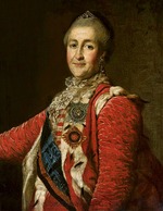 Lewizki, Dmitri Grigoriewitsch - Porträt der Kaiserin Katharina II. (1729-1796) im roten Kleid