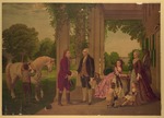 Unbekannter Künstler - George Washington begrüßt Marquis de Lafayette in seinem Haus in Mount Vernon