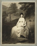 Boilly, Louis-Léopold - Portrait von Thérésa Tallien mit ihrer Tochter in einem Park