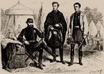 Janet (Janet-Lange), Ange-Louis - Kaiser Peter II. von Brasilien mit seinen beiden Schwiegersöhnen: August von Sachsen-Coburg und Gotha und Gaston d'Orléans in Al