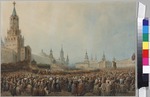 Sadownikow, Wassili Semjonowitsch - Triumphaler Einzug der Krönungsprozession im Kreml am 17. August 1856