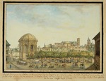 Kesselstatt, Franz, Reichsgraf von - Das Höfchen in Mainz mit der Sebastianskapelle und der Ruine der Jesuitenkirche 