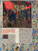 Meister des Anton von Burgund - Bal des Ardents (Miniatur aus Grandes Chroniques de France von Jean Froissart)