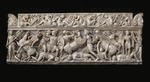 RÃ¶mische Antike Kunst, Klassische Skulptur - Sarkophag mit Schlachtszenen zwischen den Griechen und den Amazonen