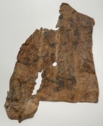 Frühe Kulturen des Altai, Hügelgrab Pazyryk - Teil der menschlichen Haut mit einer Tätowierung