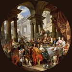 Pannini (Panini), Giovanni Paolo - Festmahl unter einem Portikus ionischer Ordnung
