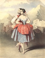 Unbekannter Künstler - Fanny Cerrito (1817-1909) und Arthur Saint-Léon (1821-1870) in La Polka von Cesare Pugni 