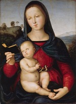 Raffael (Raffaello Sanzio da Urbino) - Die lesende Maria mit dem Kinde (Madonna Solly)