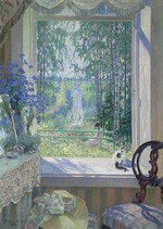 Bogdanow-Belski, Nikolai Petrowitsch - Offenes Fenster mit Gartenblick