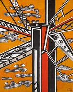 Léger, Fernand - Élément méchanique sur fond jaune (construction métallique)