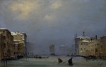 Caffi, Ippolito - Schnee und Nebel am Canal Grande