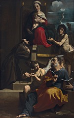 Bononi, Carlo - Madonna und Kind auf dem Thron mit den Heiligen Franziskus, Matthäus und Johannes dem Täufer