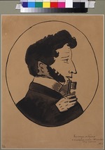 Unbekannter Künstler - Dichter Alexander Sergejewitsch Puschkin (1799-1837) mit Kammerherrenschlüssel