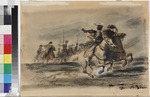 Rudakow, Konstantin Iwanowitsch - Masepas Flucht nach seiner Niederlage in Poltawa. Illustration zum Poem Poltawa von A. Puschkin