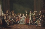 Monsiaux, Nicolas André - Molière liest aus seiner Komödie Tartuffe im Hause von Ninon de Lenclos