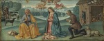 Ghirlandaio, Domenico, (Kreis) - Die Anbetung der Hirten mit Filippo Strozzi (Predella des Lecceto Altarbildes)