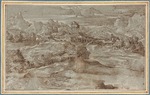 Campagnola, Domenico - Berglandschaft mit einem Dorf und einem Schloss