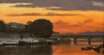 Daubigny, Charles-François - Der Pont de la Concorde bei Sonnenuntergang