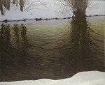 Fjaestad, Gustaf - Winterabend am Fluss