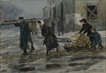 Wladimirow, Iwan Alexejewitsch - Die Familie eines Ingenieurs schleppt nach Hause etwas Brennholz