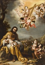 Schut, Cornelis, der Jüngere - Der heilige Josef und das Jesuskind vor dem Heiligen Kreuz