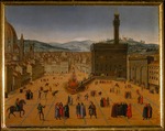 Unbekannter Künstler - Hinrichtung Girolamo Savonarolas auf der Piazza della Signoria in Florenz, 1498
