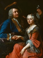 Unbekannter Künstler - Porträt von Johann Christoph Gottsched (1700-1766) mit seiner Frau Luise 