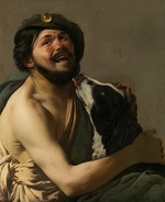 Terbrugghen, Hendrick Jansz - Lachender Vagabund mit seinem Hund (Diogenes?) 