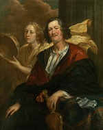 Jordaens, Jacob - Porträt eines Musikers mit seiner Muse (Selbstporträt?) 