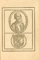 Unbekannter Künstler - Porträt von Hernán Cortés (1485-1547) mit seinem Wappen