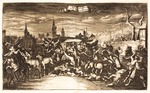 Unbekannter Künstler - Überfall auf die Kutsche Wihelm Egons von Fürstenberg 1674 in Köln (Aus: Schauplatz des Krieges)